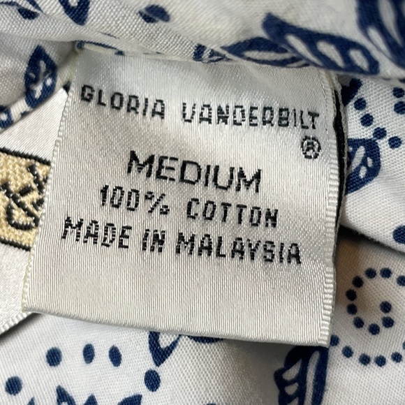 Blue & White Cotton Summer Top (M) - Picture 6 of 6